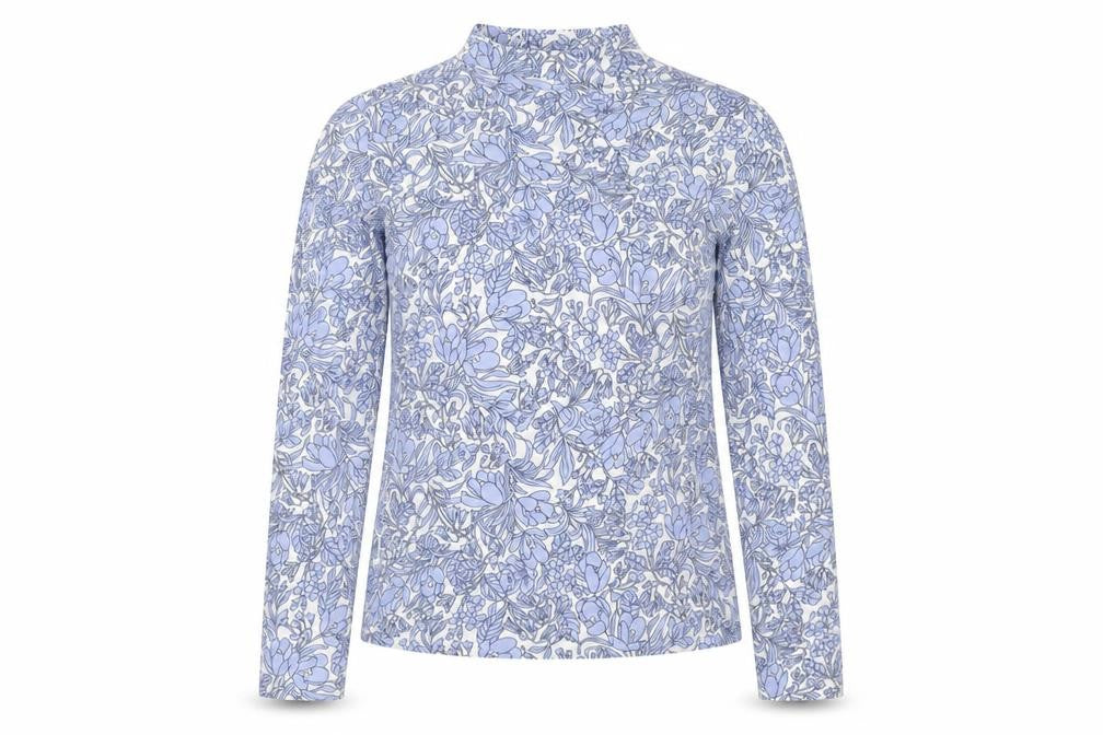 Marks and Spencer Women's Multicoloured Floral Mock Neck Long Sleeve Top Size 10