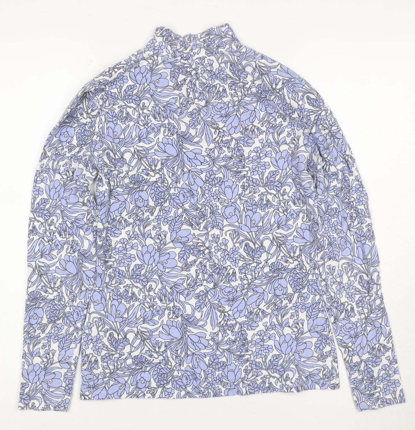 Marks and Spencer Women's Multicoloured Floral Mock Neck Long Sleeve Top Size 10