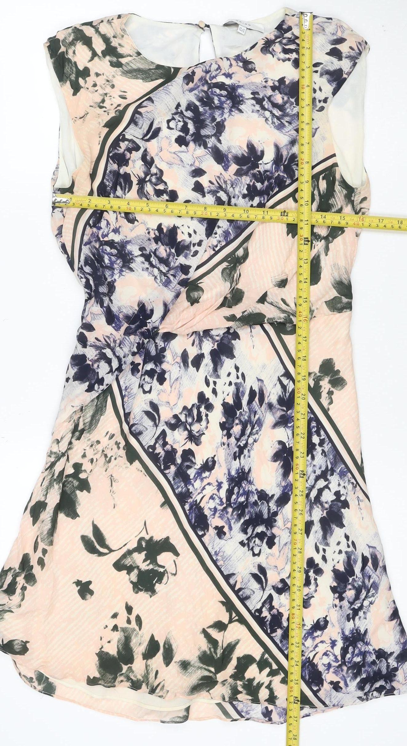 Reiss Women's Multicoloured Floral Sheath Dress Size 12