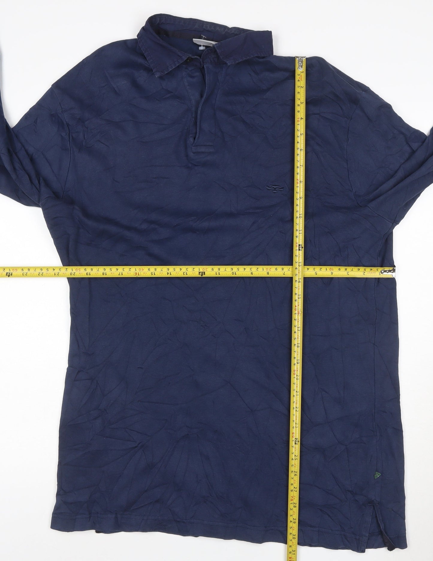 Hoggs of Fife Men's Navy Long Sleeve Cotton Polo Shirt XL