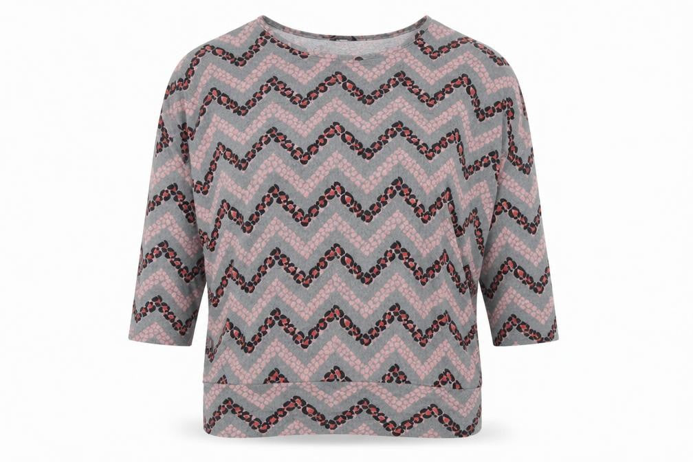 Roman Women Grey Geometric Jersey Tunic Top Size 14