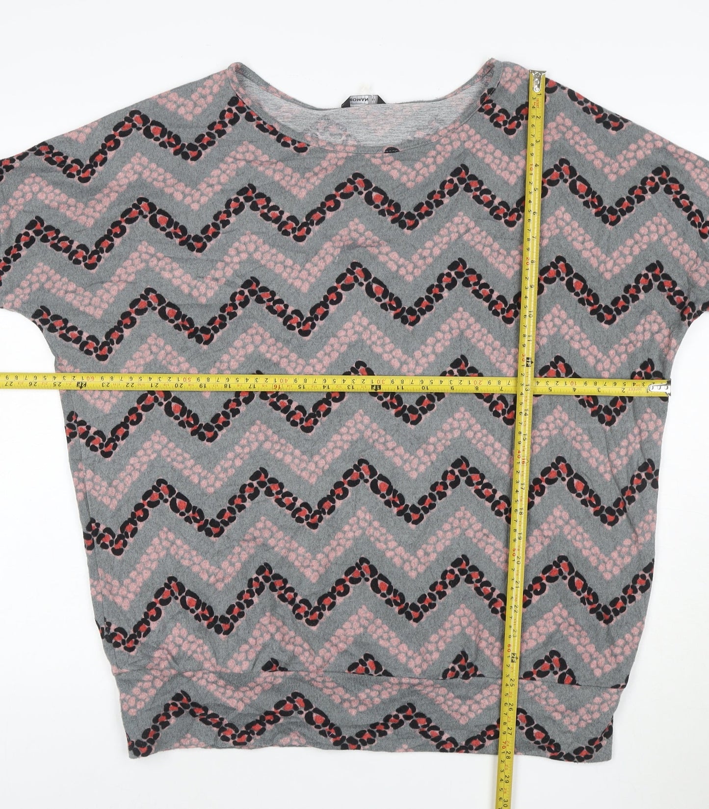 Roman Women Grey Geometric Jersey Tunic Top Size 14