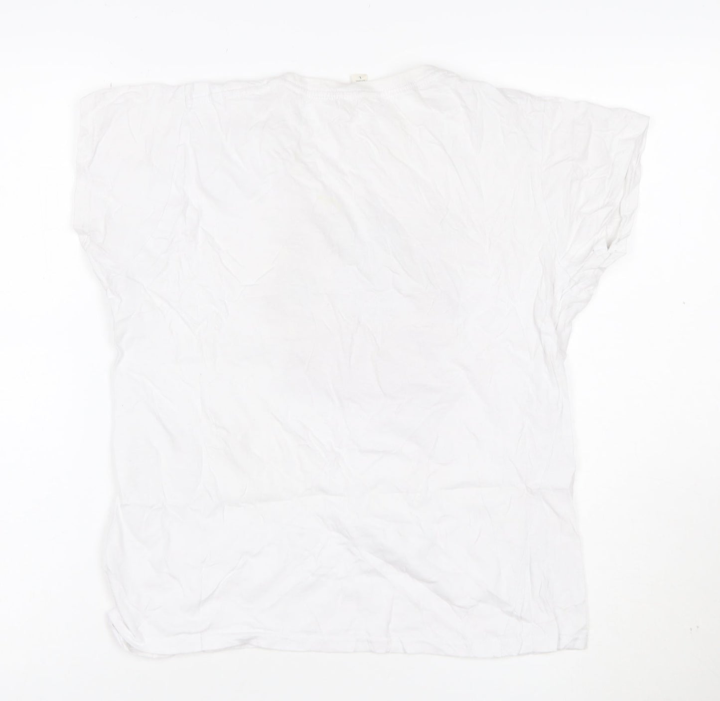 Casual Classics Women's White L Basic Cotton Graphic T-Shirt
