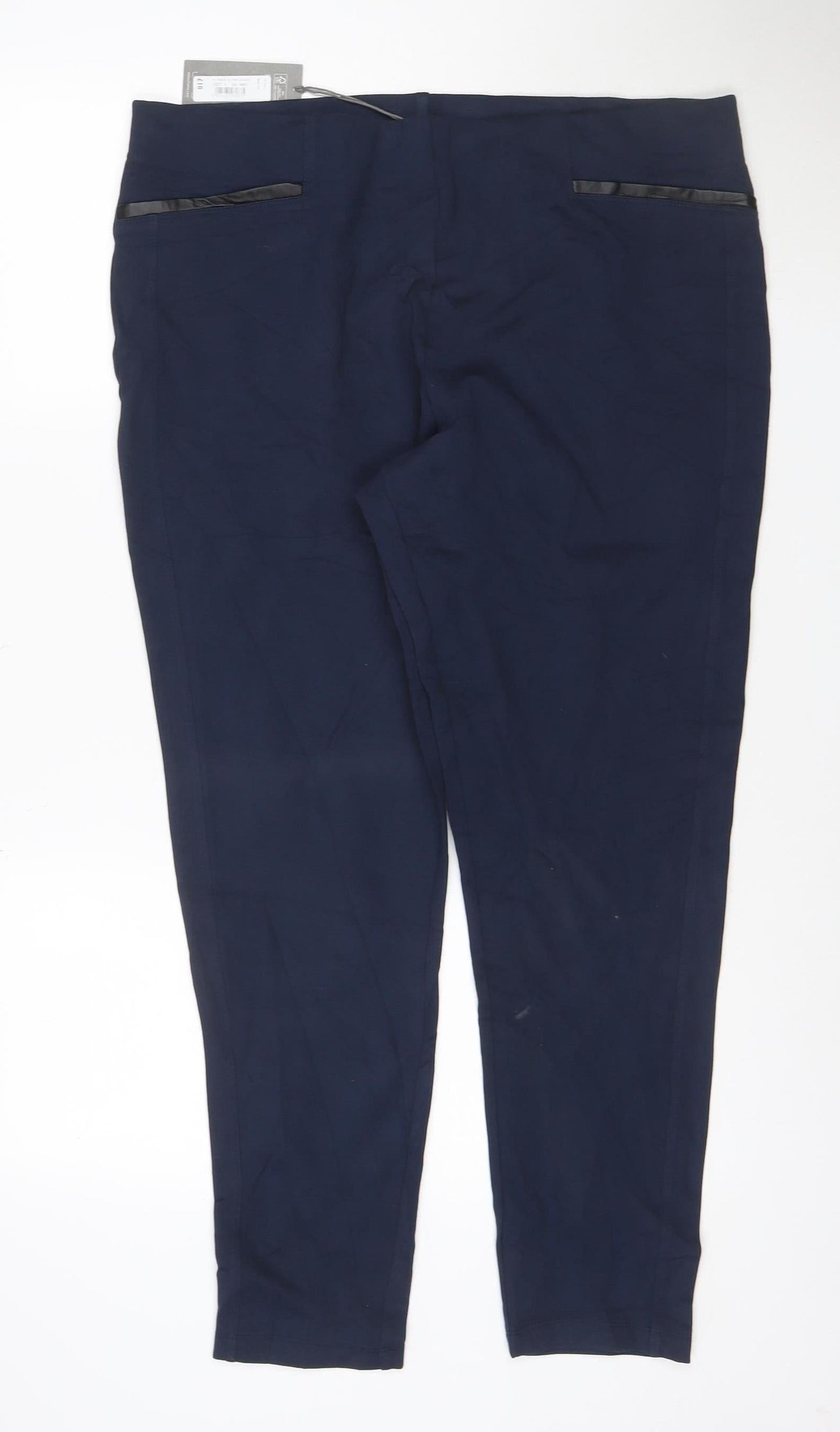 Principles Women Navy Blue Size 20 Straight Leg Trousers