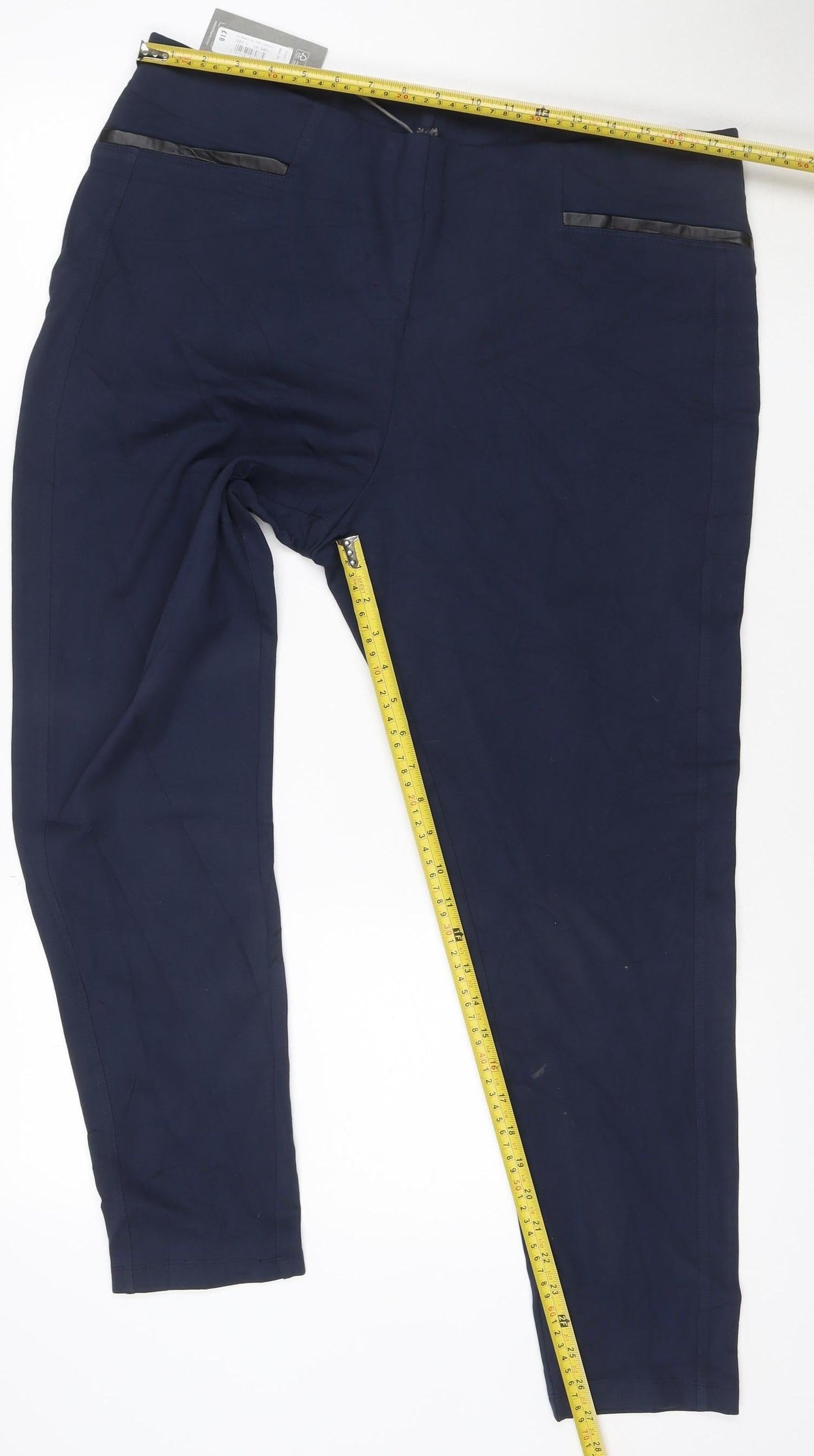 Principles Women Navy Blue Size 20 Straight Leg Trousers