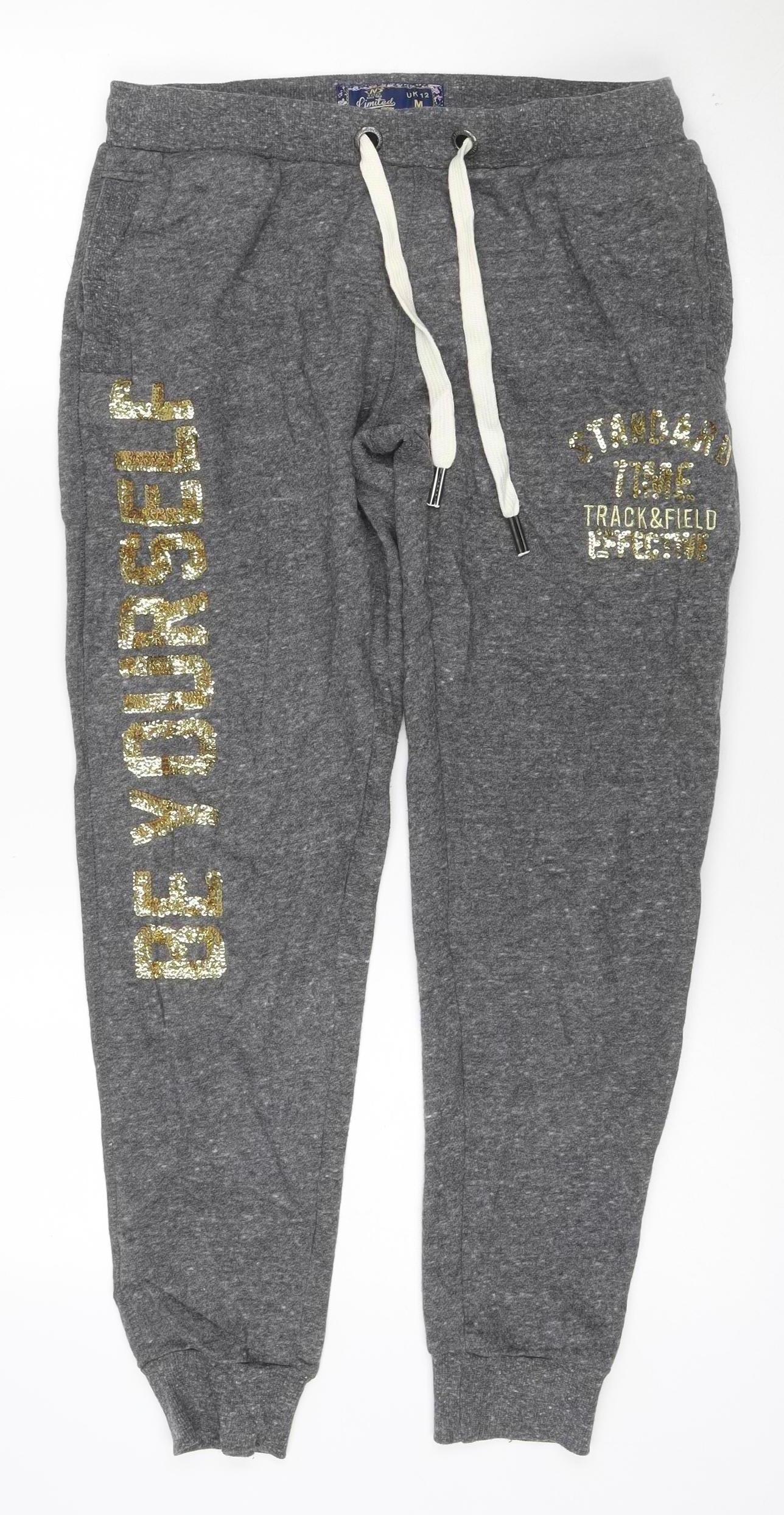 Limited Edition Women Grey Jogger Sweatpants Size 12 Regular Fit