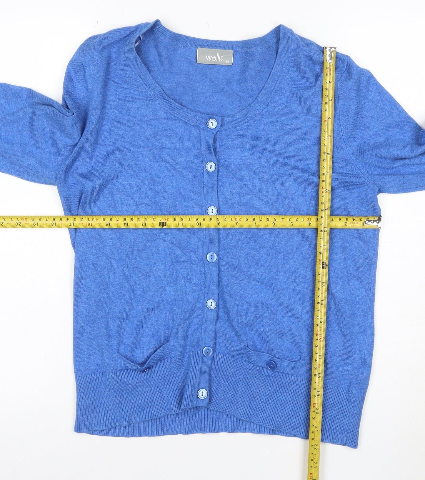 Wallis Womens Blue Size 14 Lightweight Knit Cardigan
