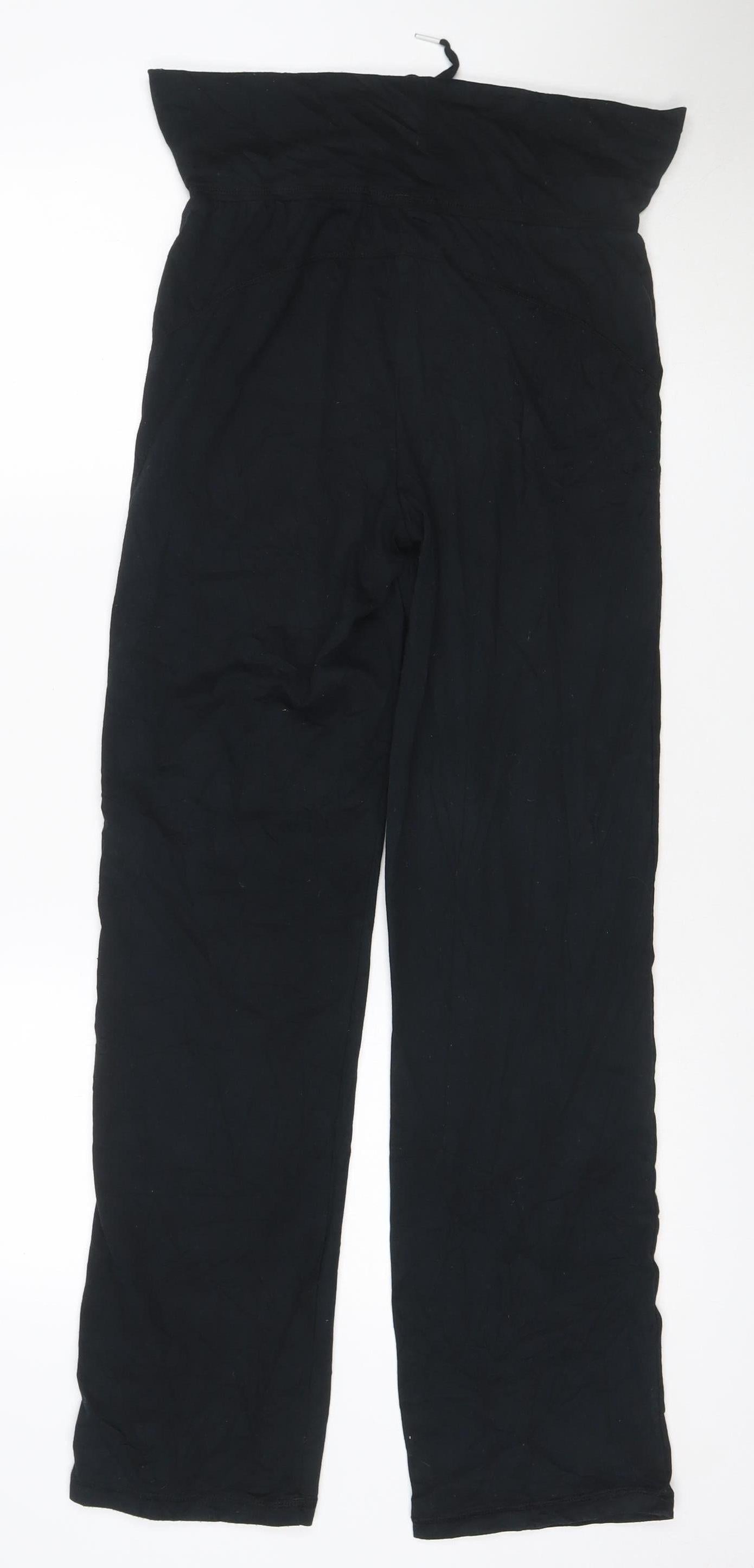 Puma Womens Black Size 8 Track Pants Elastic Waist Activewear