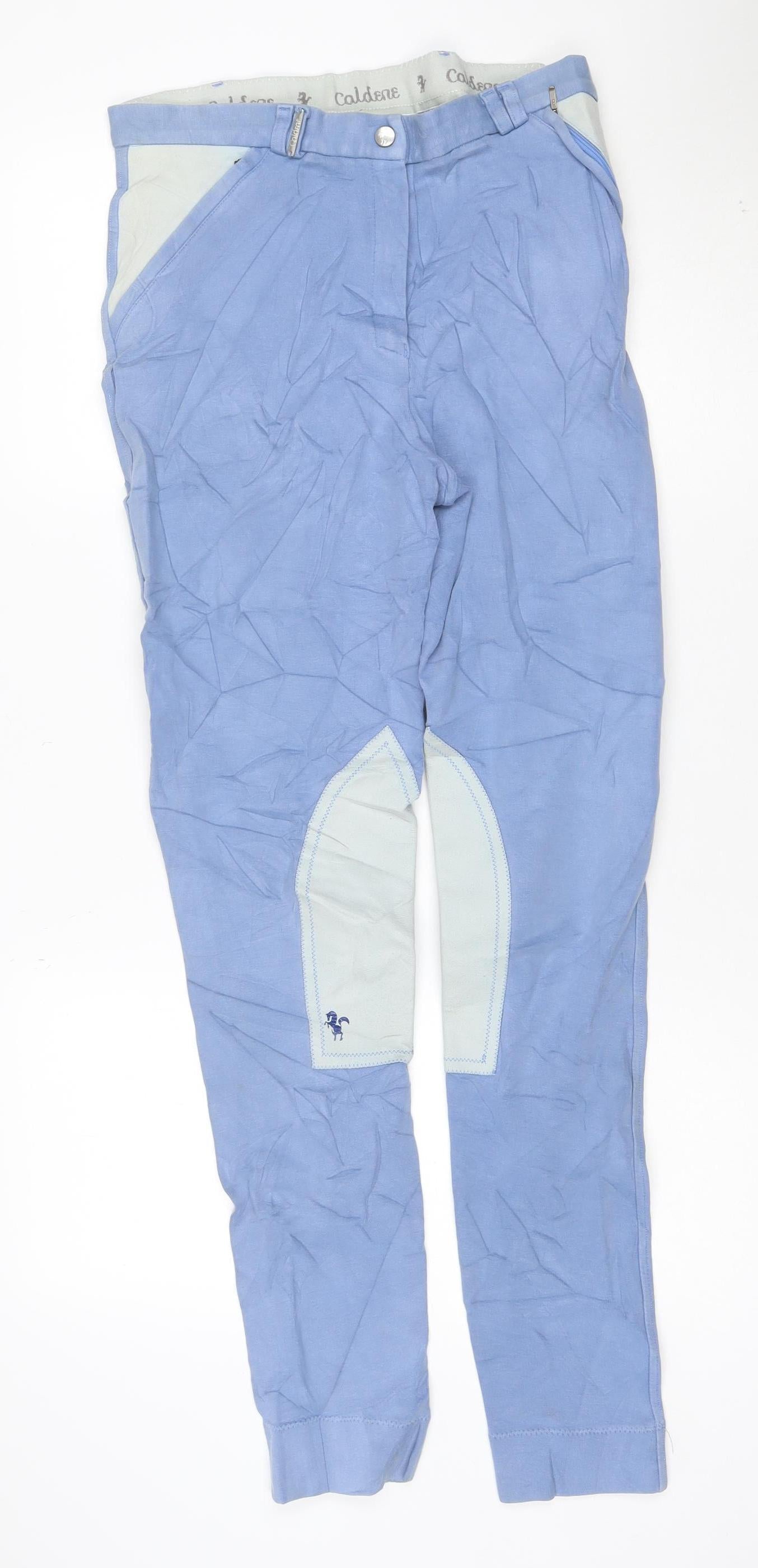 Caldene Womens Blue Cotton Blend Riding Trousers UK 12
