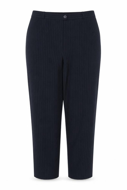 Gerry Weber Womens Navy Pinstripe Straight Leg Trousers UK 16