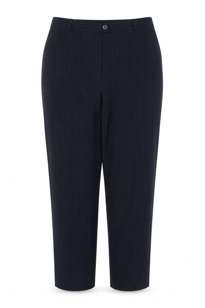 Gerry Weber Womens Navy Pinstripe Straight Leg Trousers UK 16