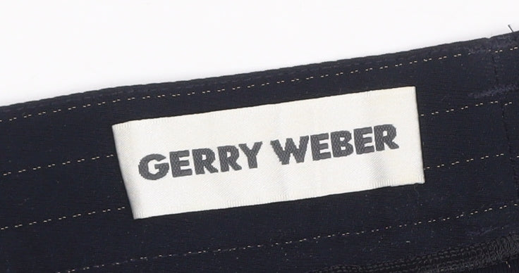 Gerry Weber Womens Navy Pinstripe Straight Leg Trousers UK 16