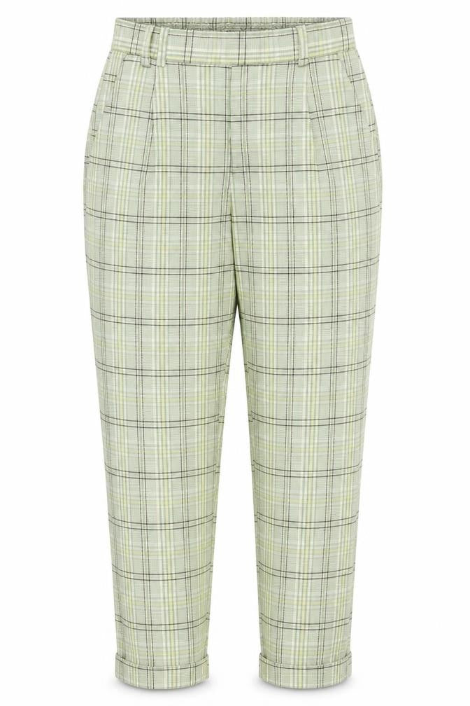 Stradivarius Women Green Check Tapered Jogger Trousers M