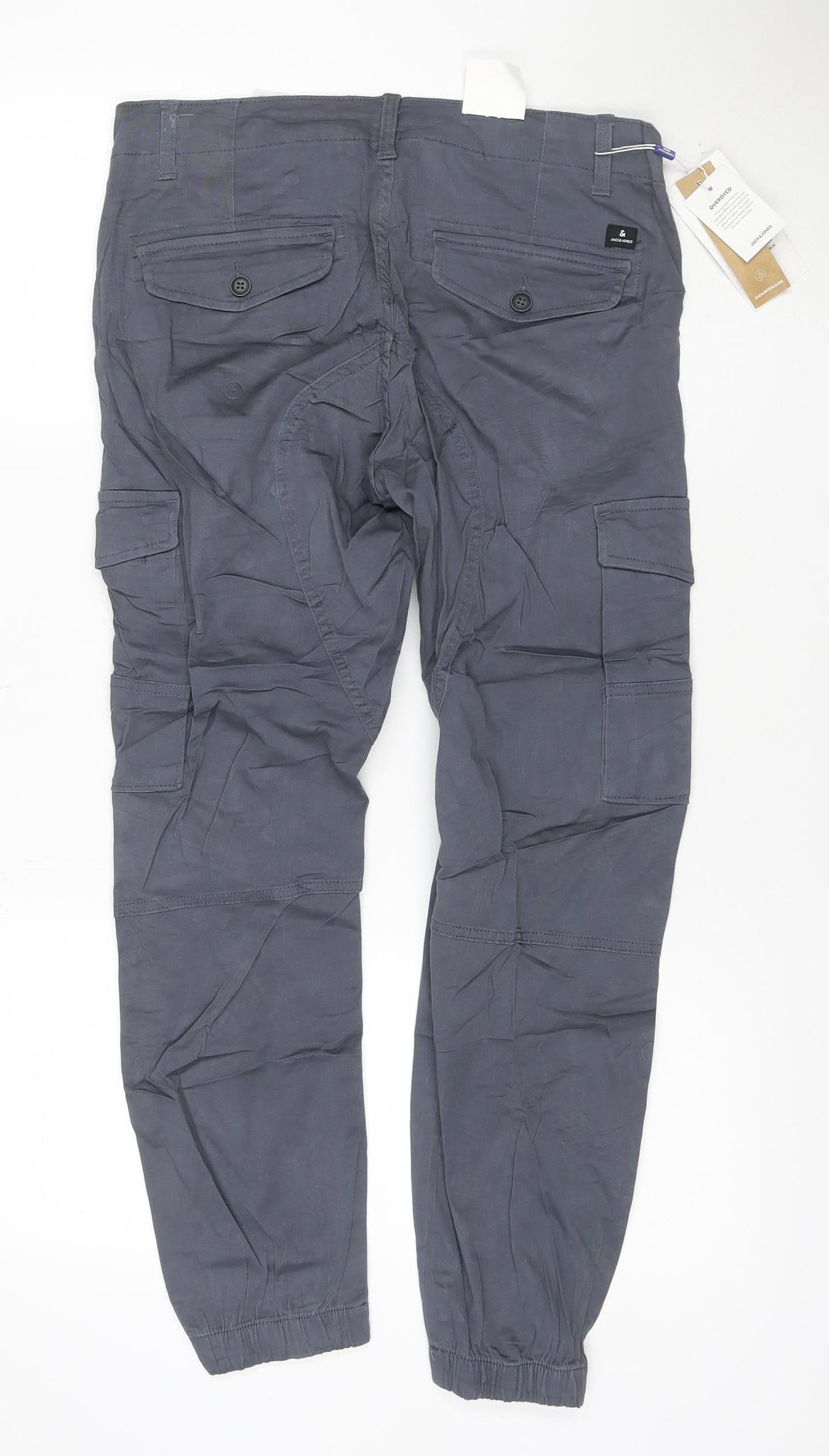 Jack & Jones Men's Grey Tapered Paul Cargo Jeans W31 L30