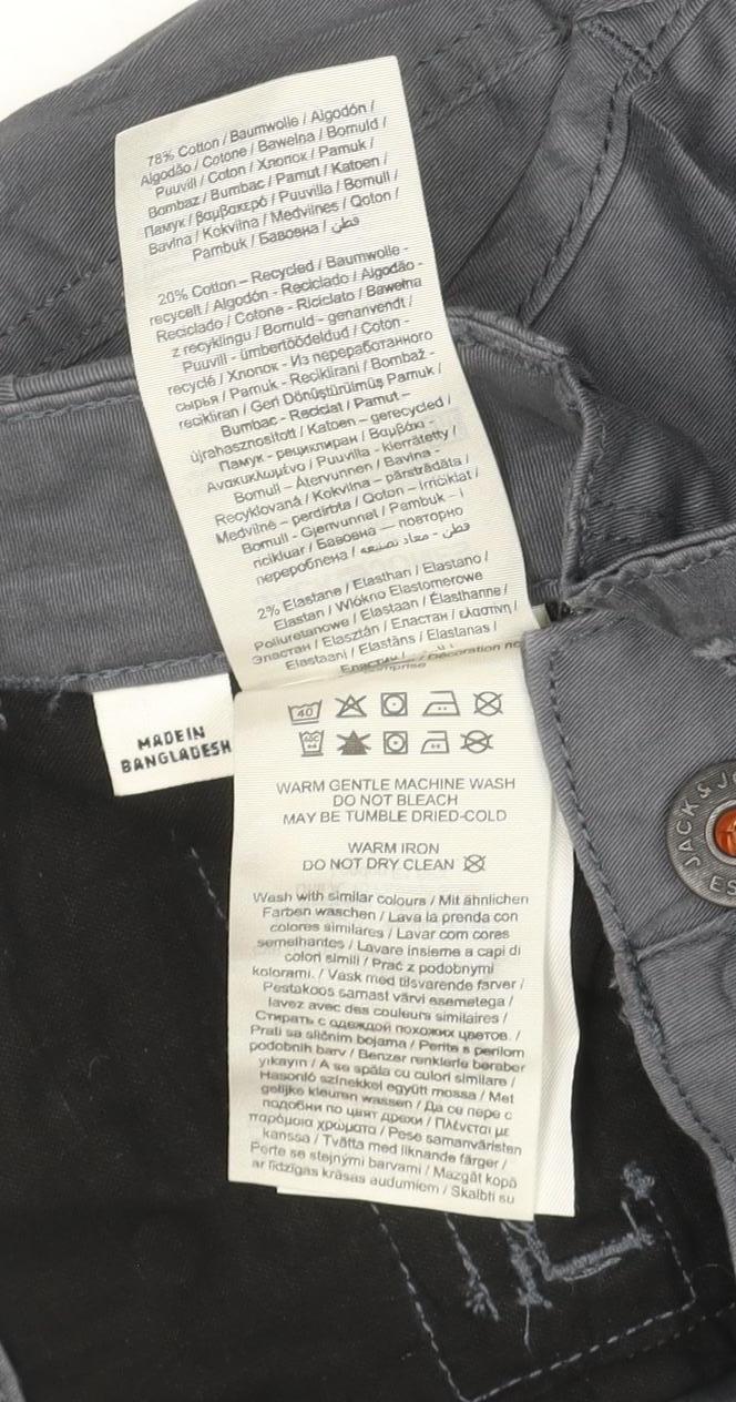 Jack & Jones Men's Grey Tapered Paul Cargo Jeans W31 L30