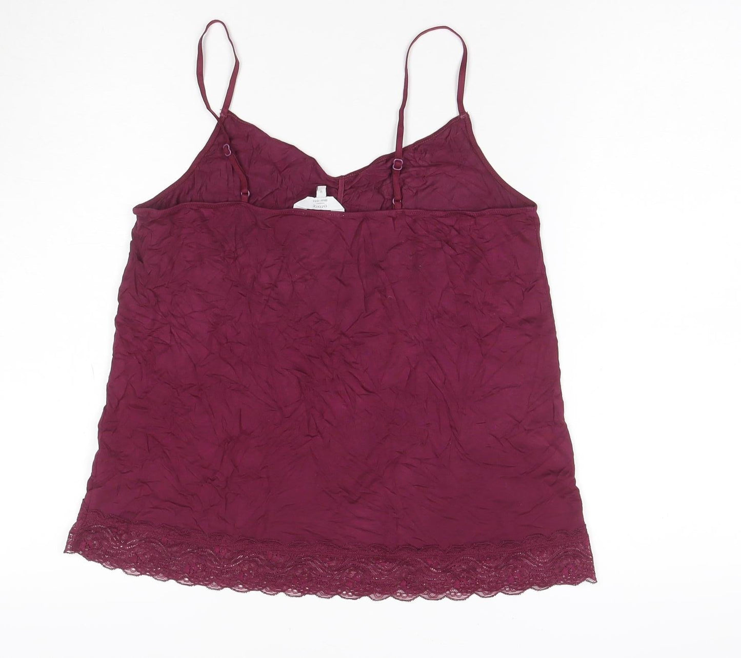 Patra Women Purple Lace Trim Modal Camisole Tank Top M
