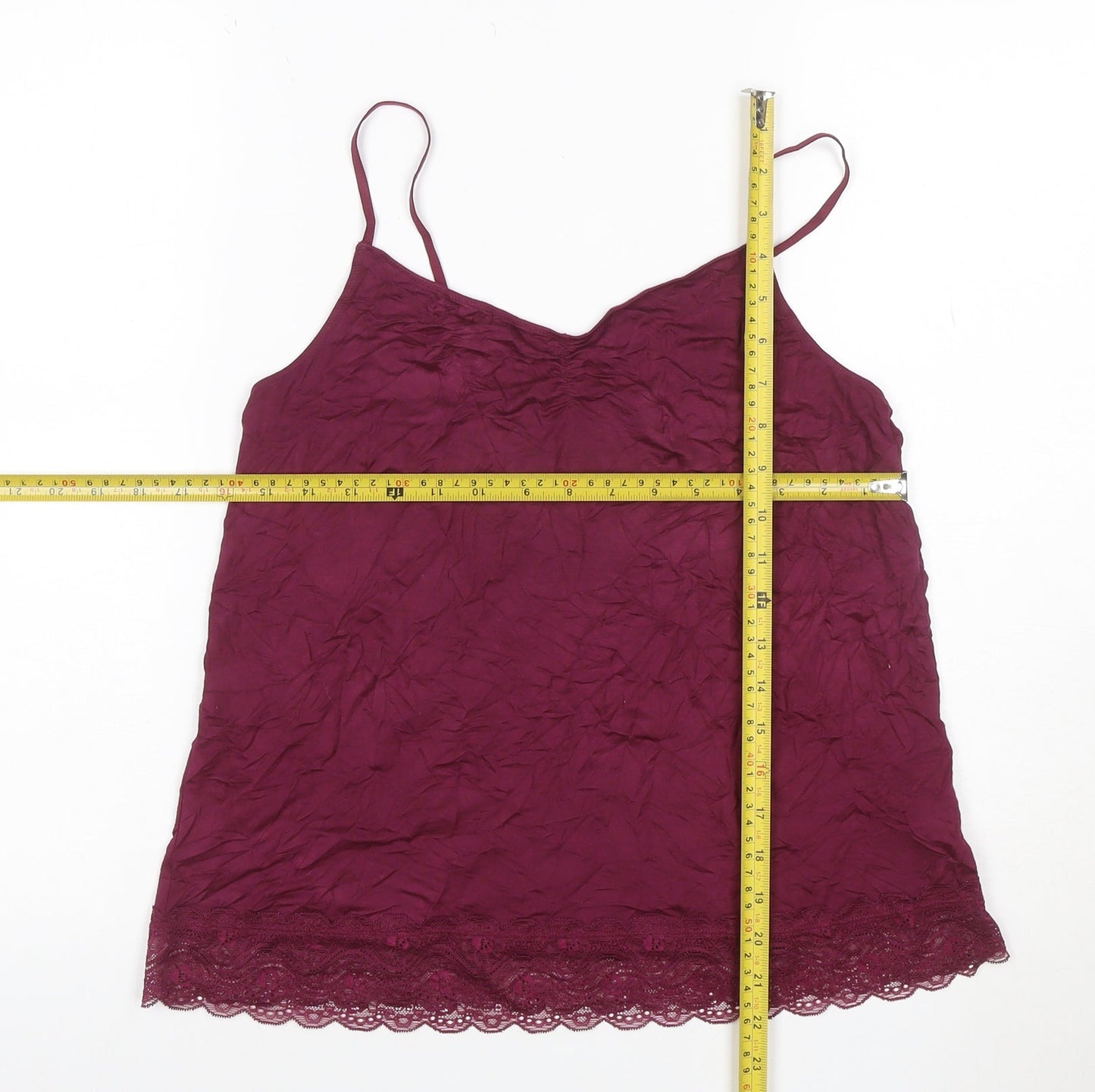 Patra Women Purple Lace Trim Modal Camisole Tank Top M