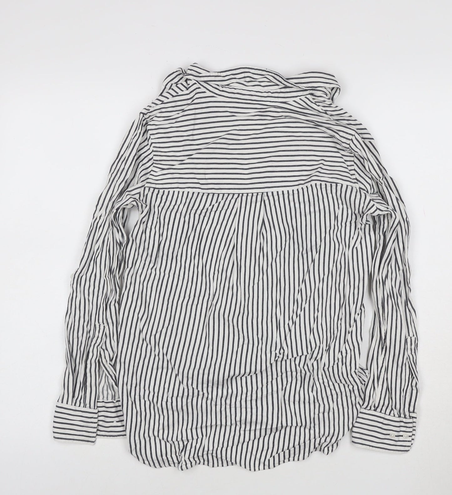 Next Women’s White Striped Cotton Button-Up Shirt Size 6