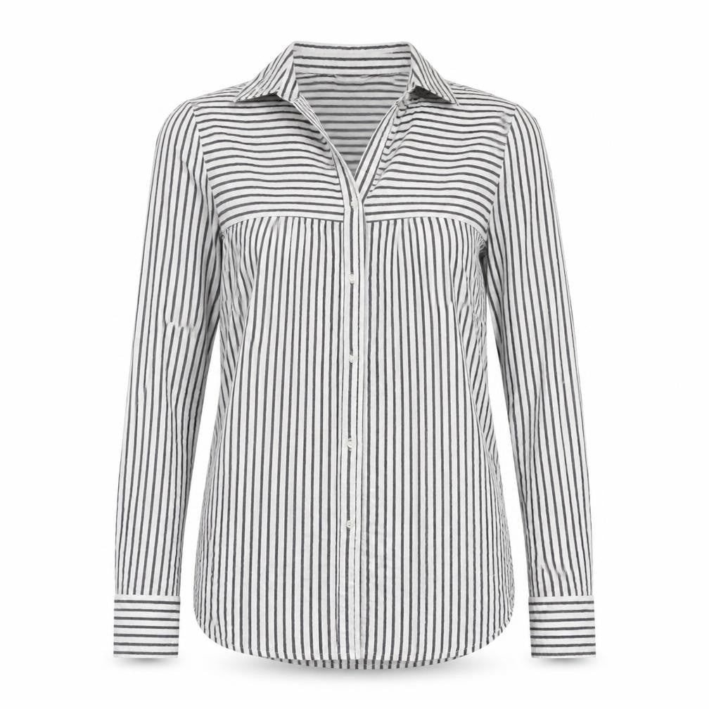 Next Women’s White Striped Cotton Button-Up Shirt Size 6
