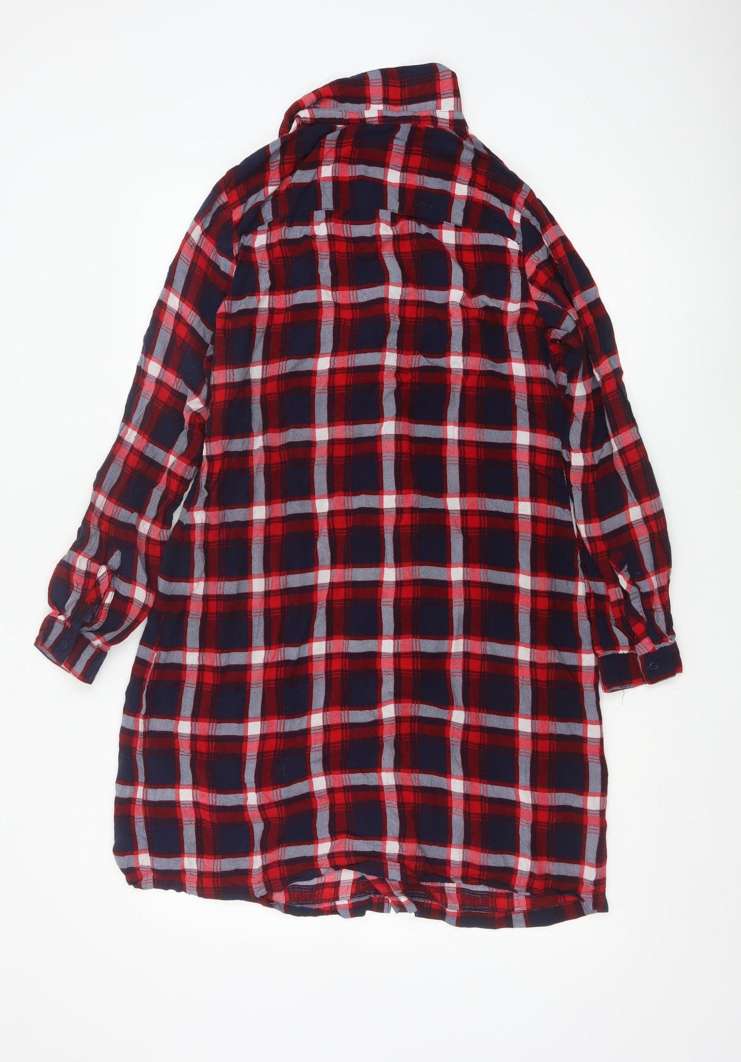JoJo Maman Bébé Women's Red Check Shirt Dress Maternity Size M