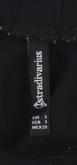 Stradivarius Women’s Black Tapered Elastic Waist Trousers Size S