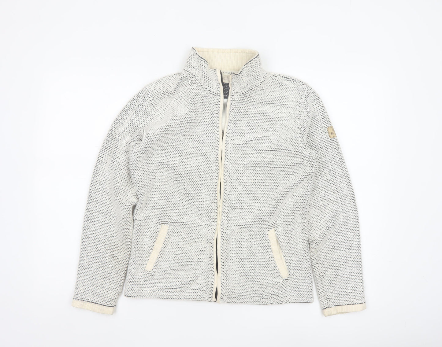 Weird Fish Women's Grey Cotton Blend Full Zip Jacket Size S