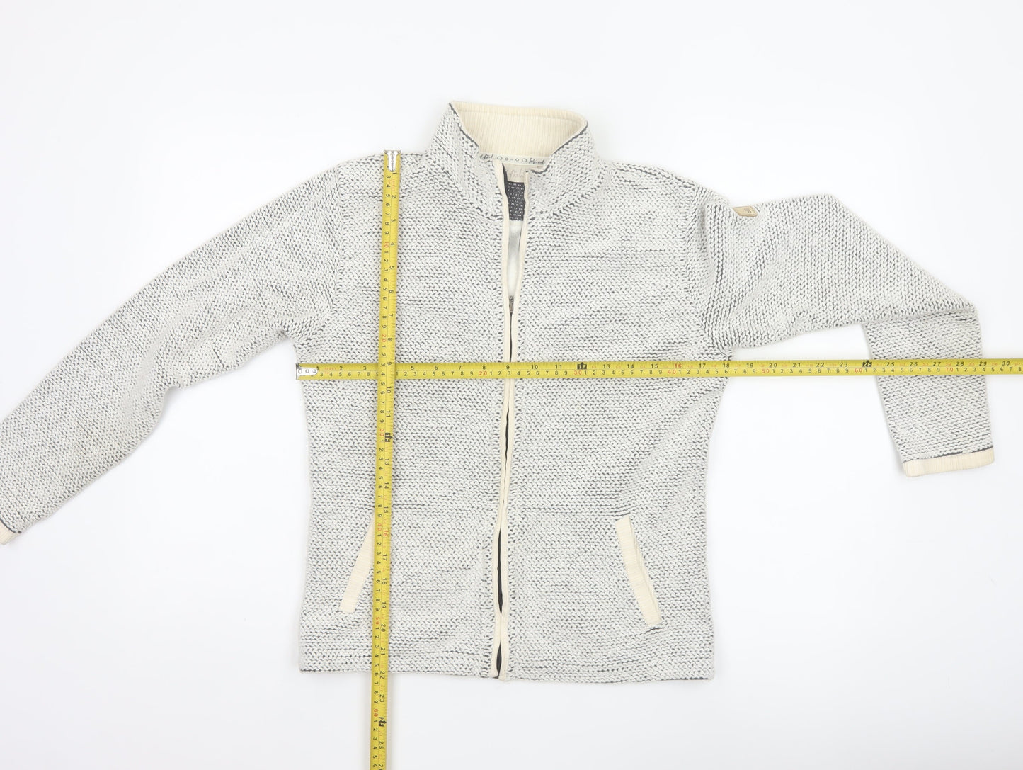 Weird Fish Women's Grey Cotton Blend Full Zip Jacket Size S