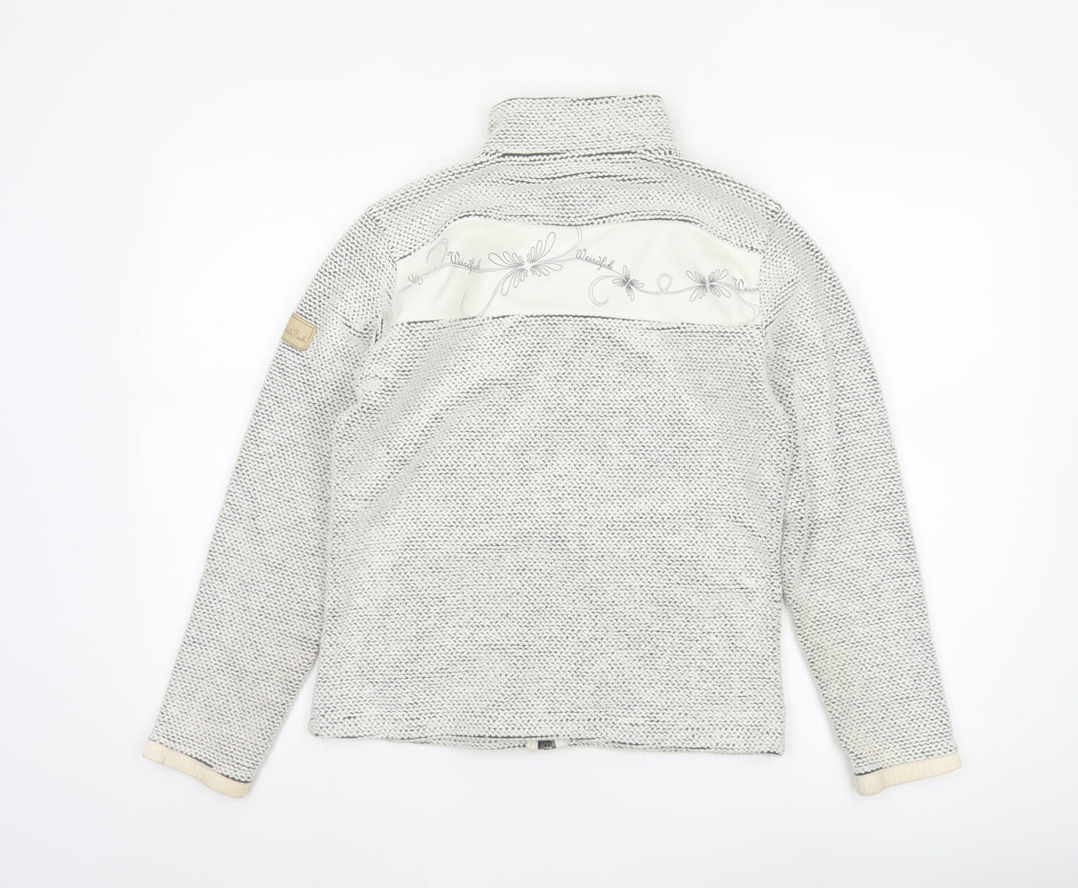 Weird Fish Women's Grey Cotton Blend Full Zip Jacket Size S