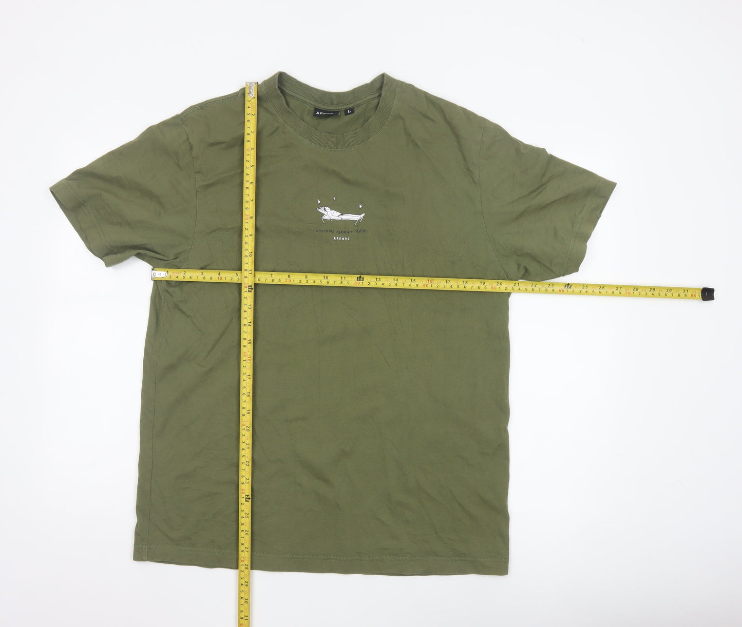 Afends Men’s Green Recycled Cotton Graphic T-Shirt Size L
