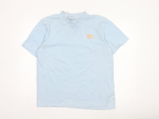 Umbro Mens Light Blue XL Cotton Short Sleeve Sports T-Shirt
