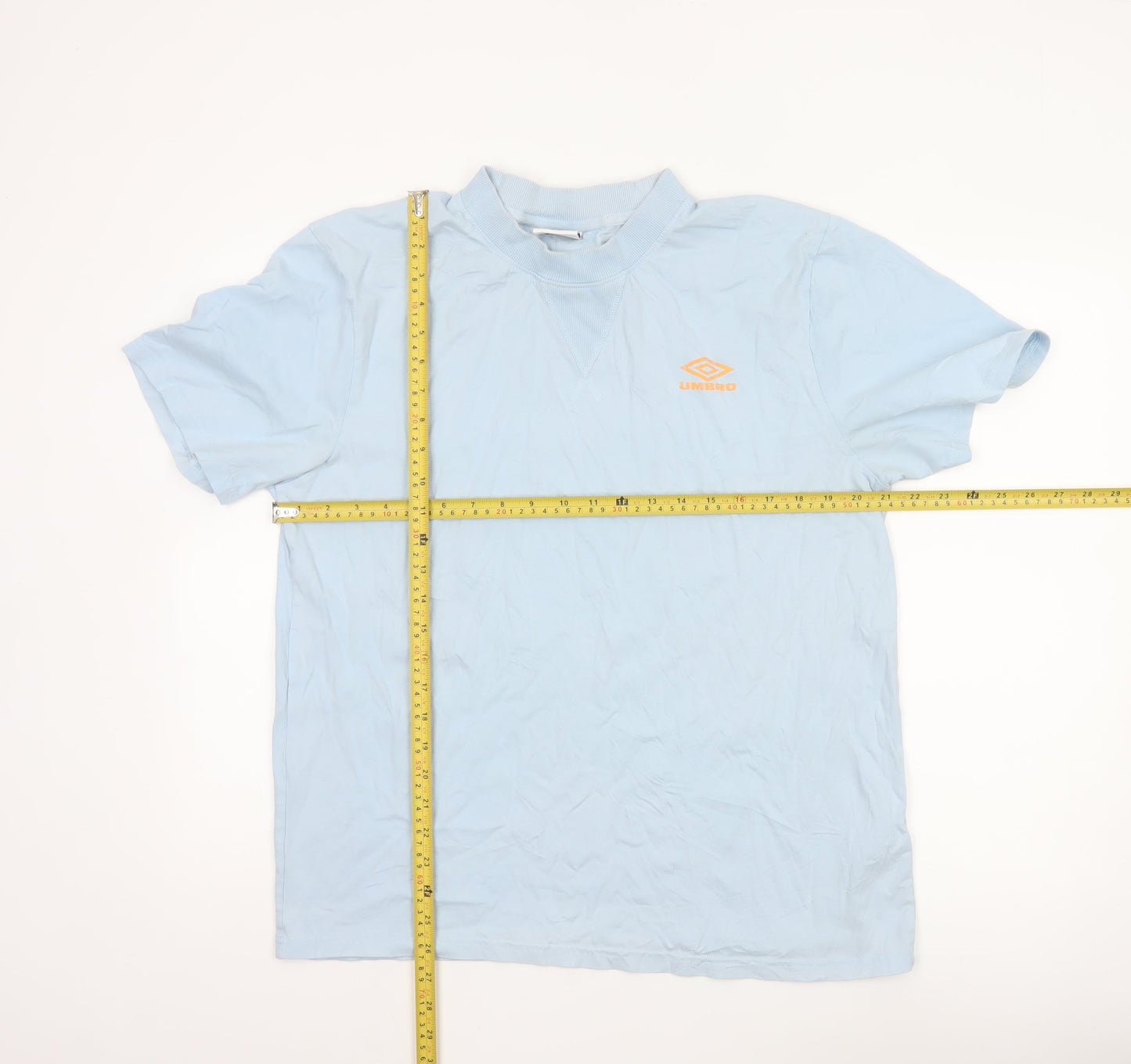 Umbro Mens Light Blue XL Cotton Short Sleeve Sports T-Shirt