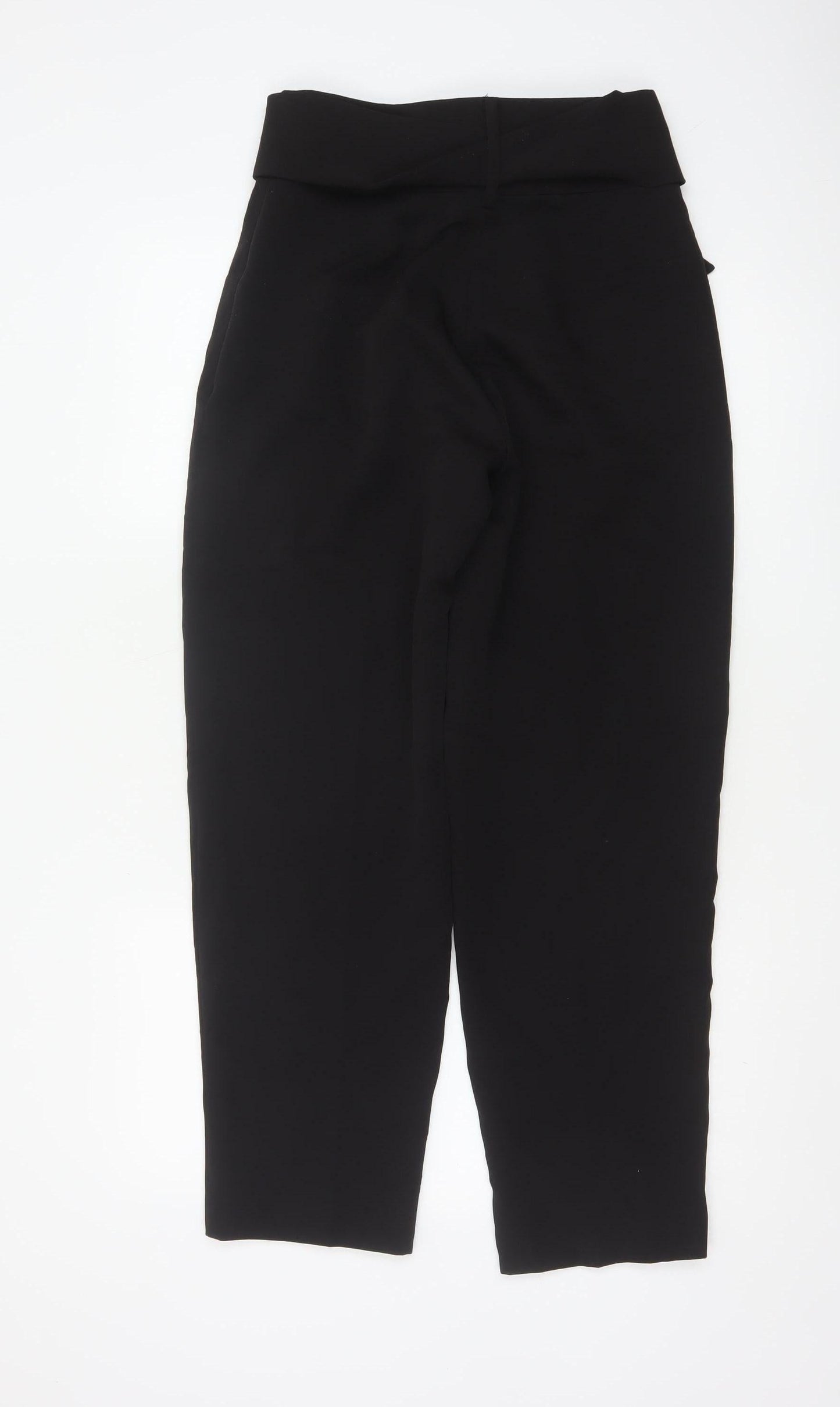 NA-KD Women's Black Paperbag Trousers Size 8 Belted High Waist