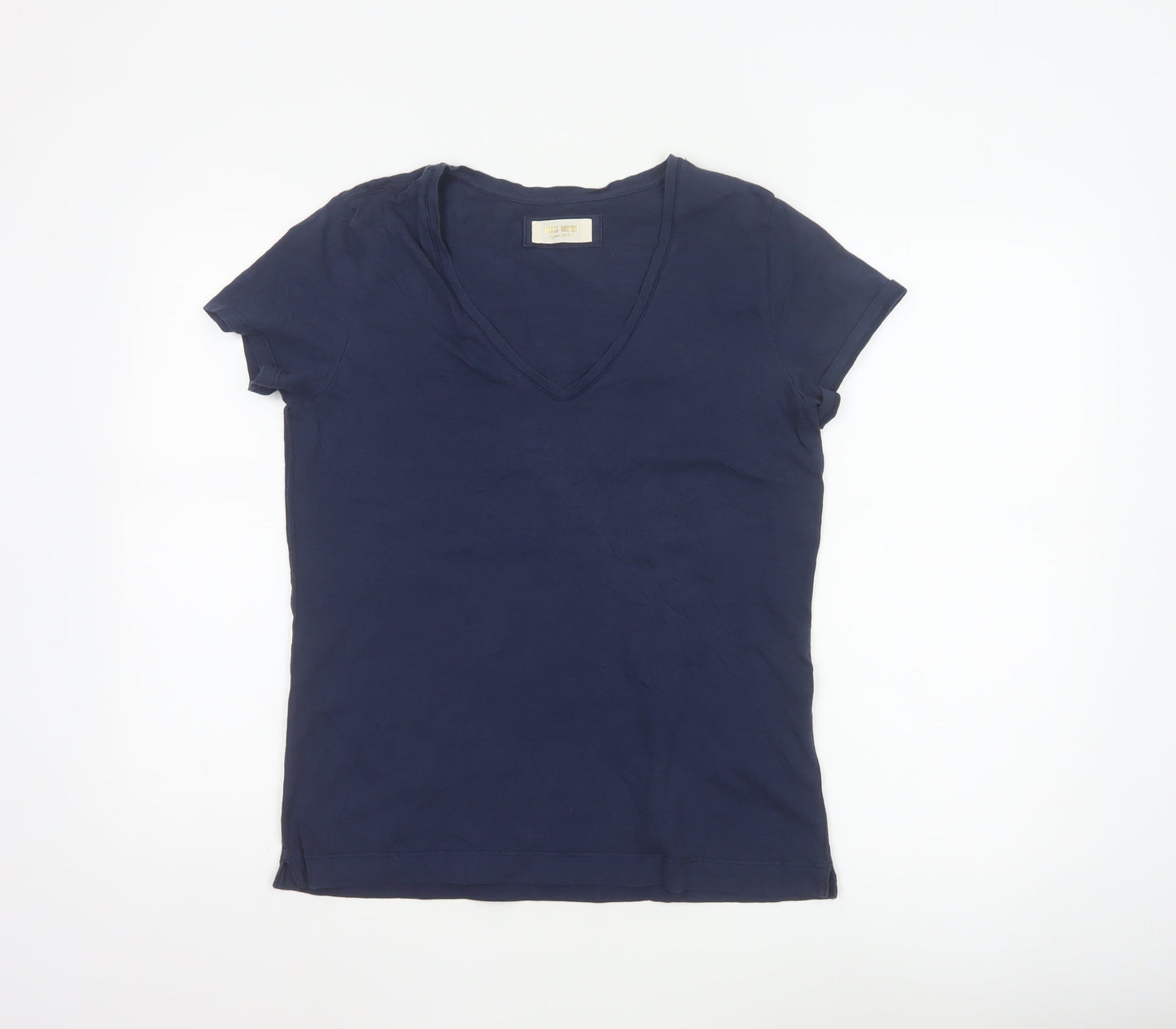 Mos Mosh Womens Navy Blue V-Neck Cotton T-Shirt Size M