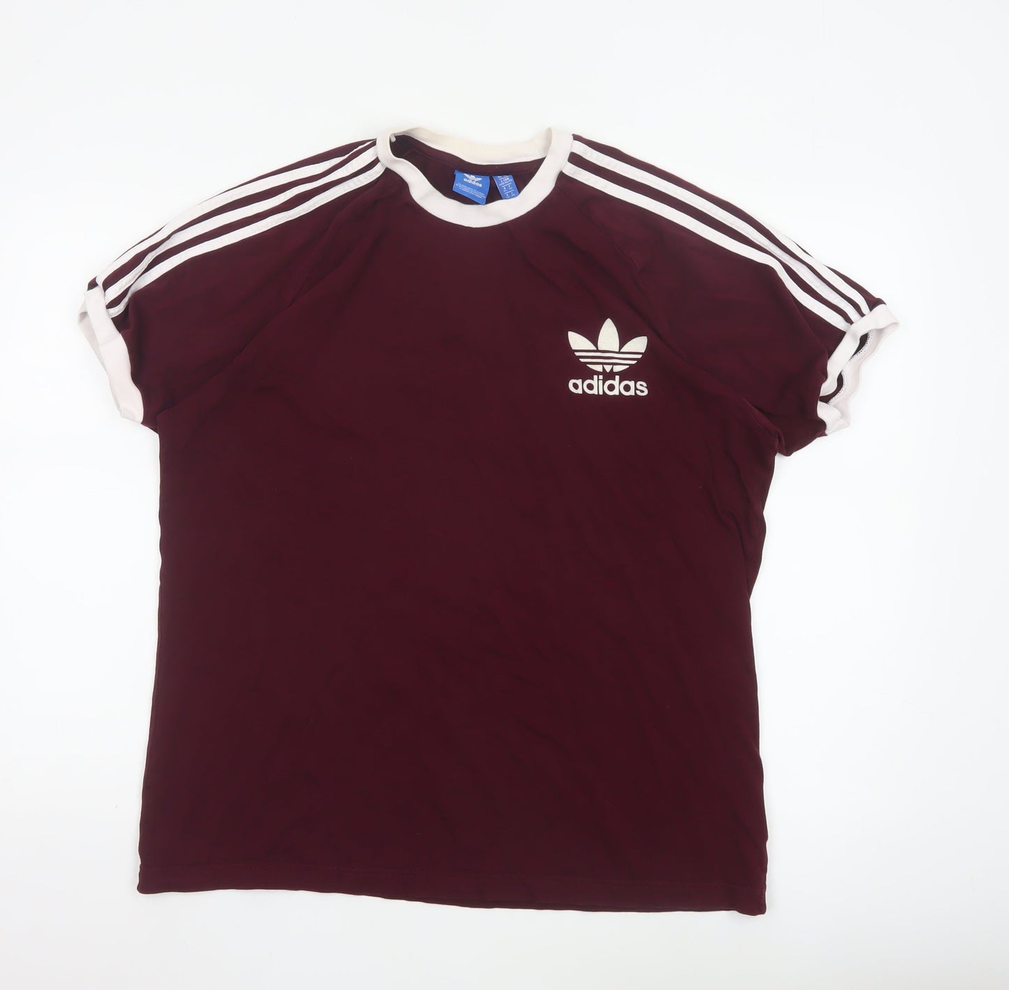Adidas Men's Red XL Retro Sports Crew Neck T-Shirt