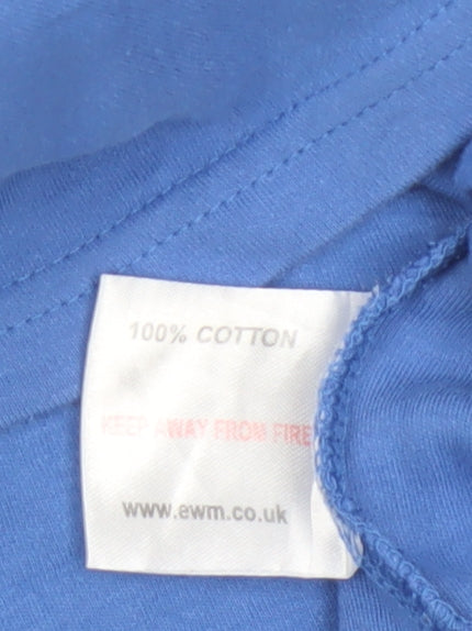 Isle Women's Blue Cotton Short Sleeve Crew Neck T-Shirt Size 18