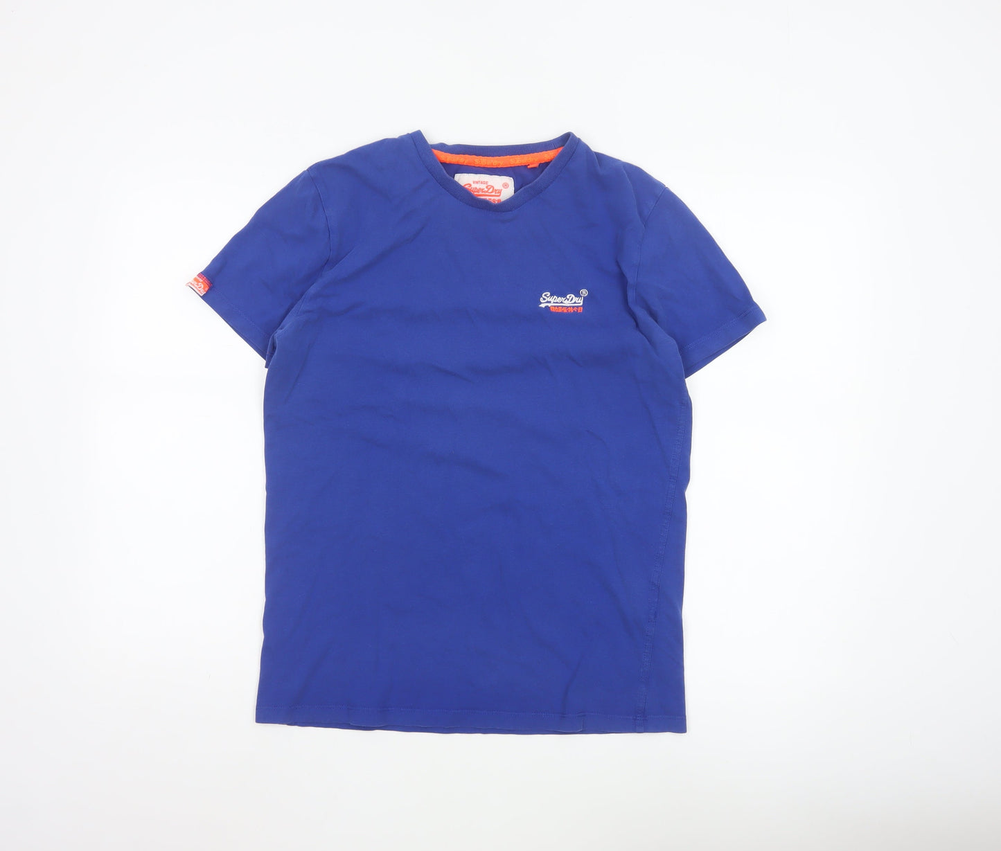 Superdry Men Blue Crew Neck Cotton Jersey T-Shirt Size M