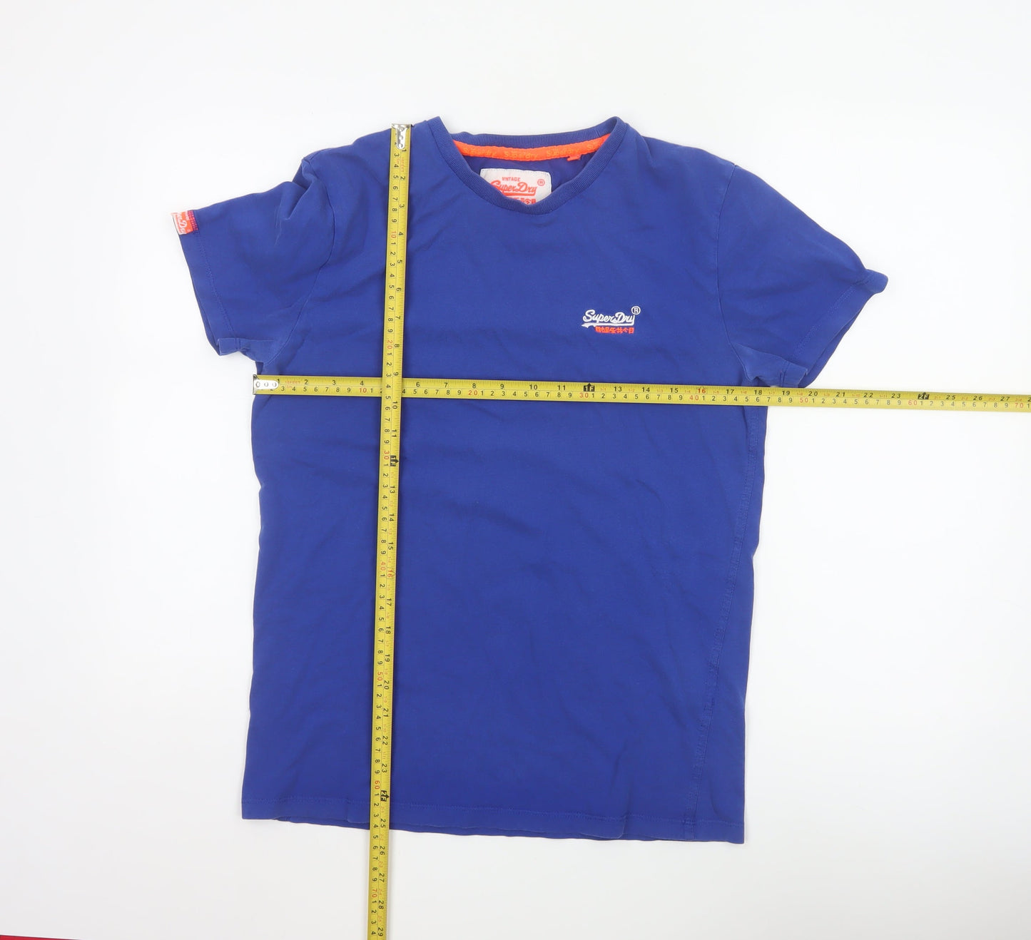 Superdry Men Blue Crew Neck Cotton Jersey T-Shirt Size M