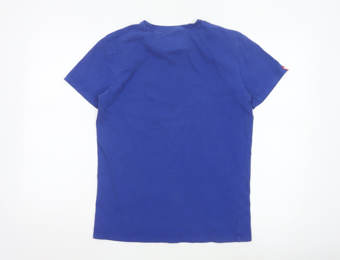 Superdry Men Blue Crew Neck Cotton Jersey T-Shirt Size M