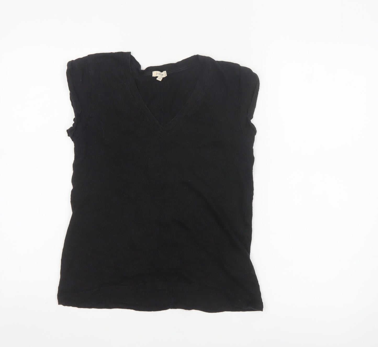 Jigsaw Women's Black Linen V-Neck Sleeveless T-Shirt XS
