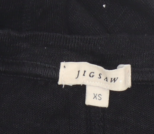 Jigsaw Women's Black Linen V-Neck Sleeveless T-Shirt XS