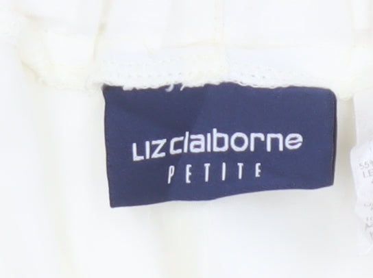 Liz Claiborne Petite Women's Ivory Viscose Wide-Leg Trousers UK 8