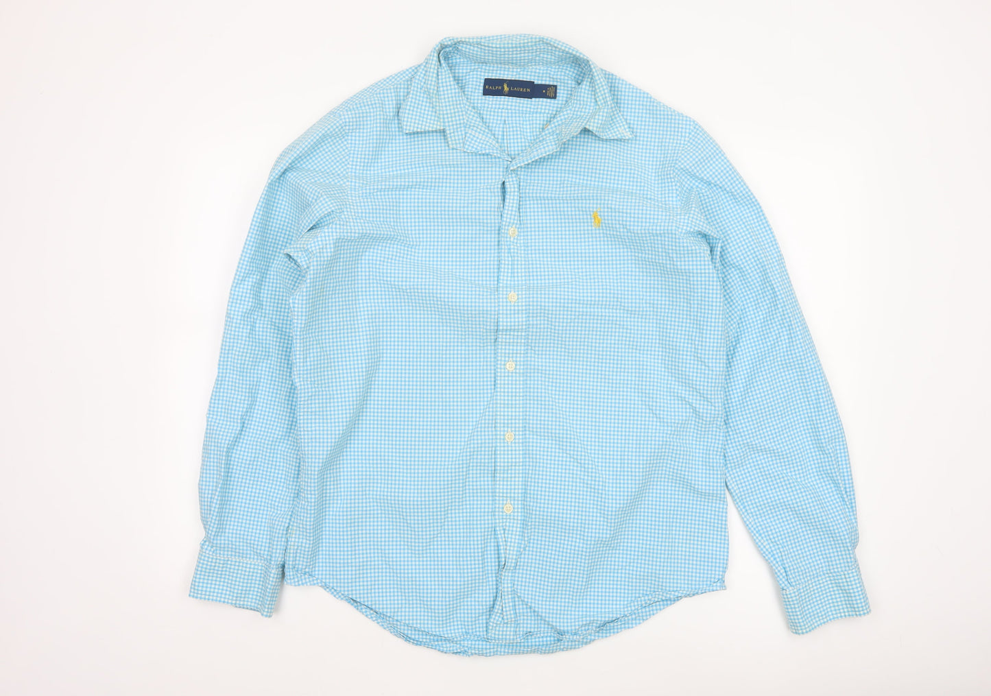 Ralph Lauren Men's Blue Check Button-Down Long Sleeve Shirt M