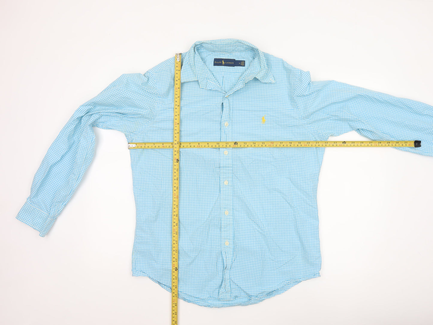 Ralph Lauren Men's Blue Check Button-Down Long Sleeve Shirt M