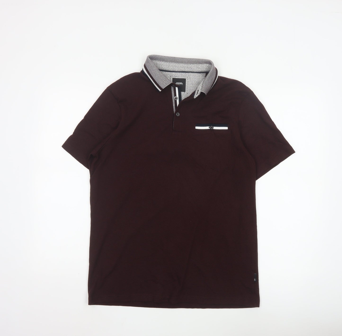 Burton Menswear London Men’s Brown Polo Shirt Size M Cotton Blend
