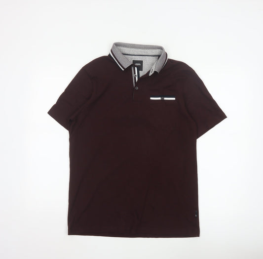 Burton Menswear London Men’s Brown Polo Shirt Size M Cotton Blend