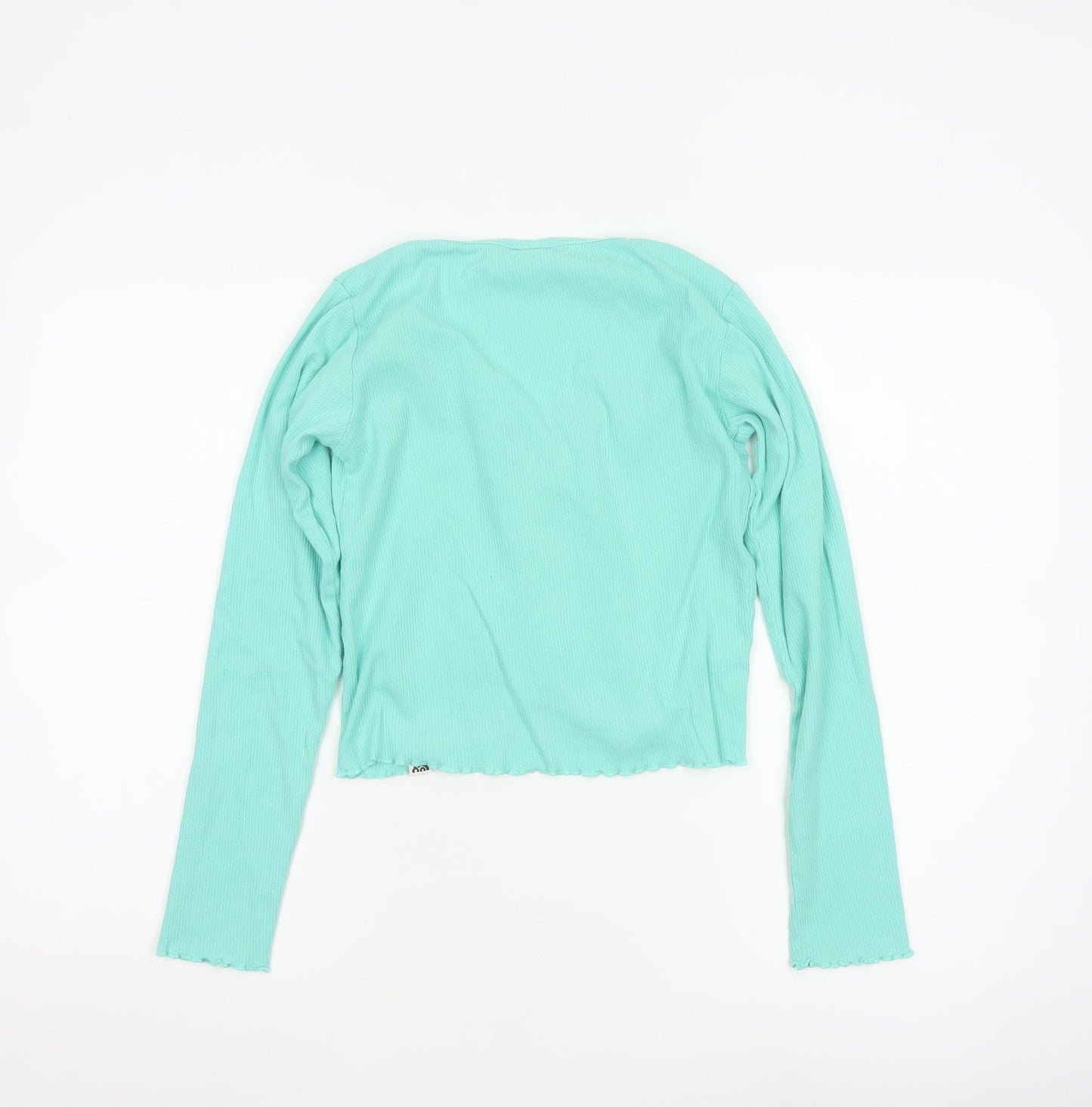 Lucy & Yak Women’s Green Cropped Button-Up Cotton Top L
