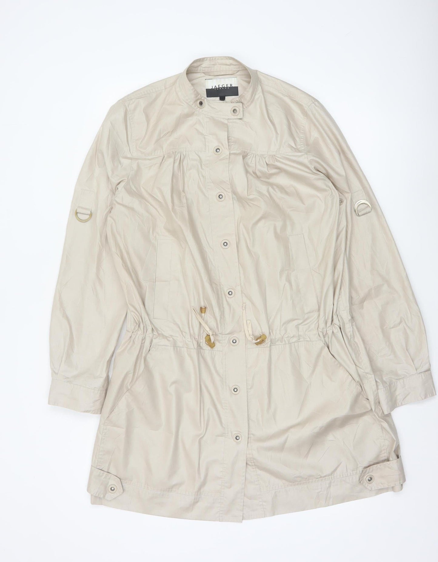 Jaeger Women's Beige Anorak Jacket UK 12 Lightweight Polyester