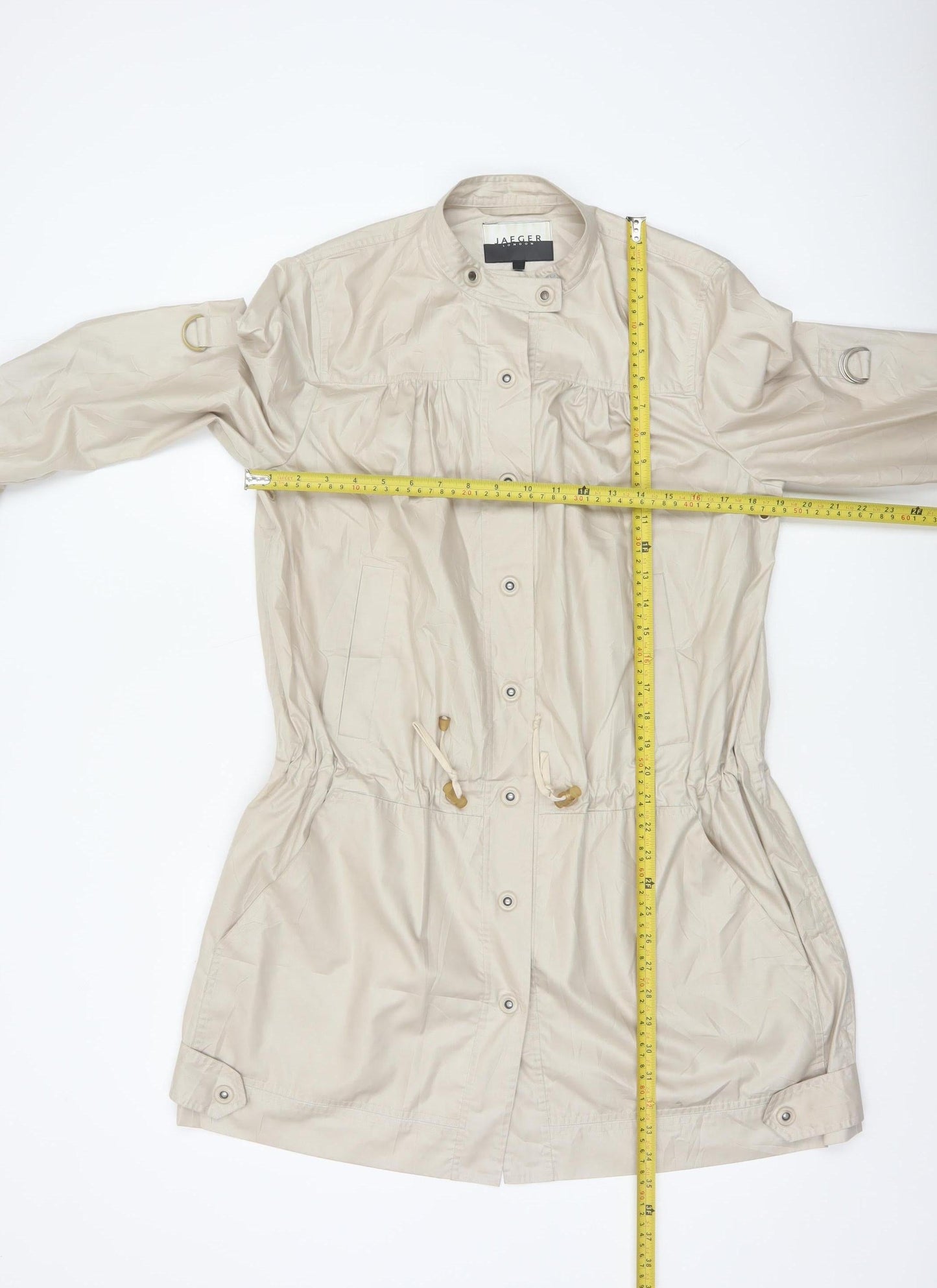 Jaeger Women's Beige Anorak Jacket UK 12 Lightweight Polyester