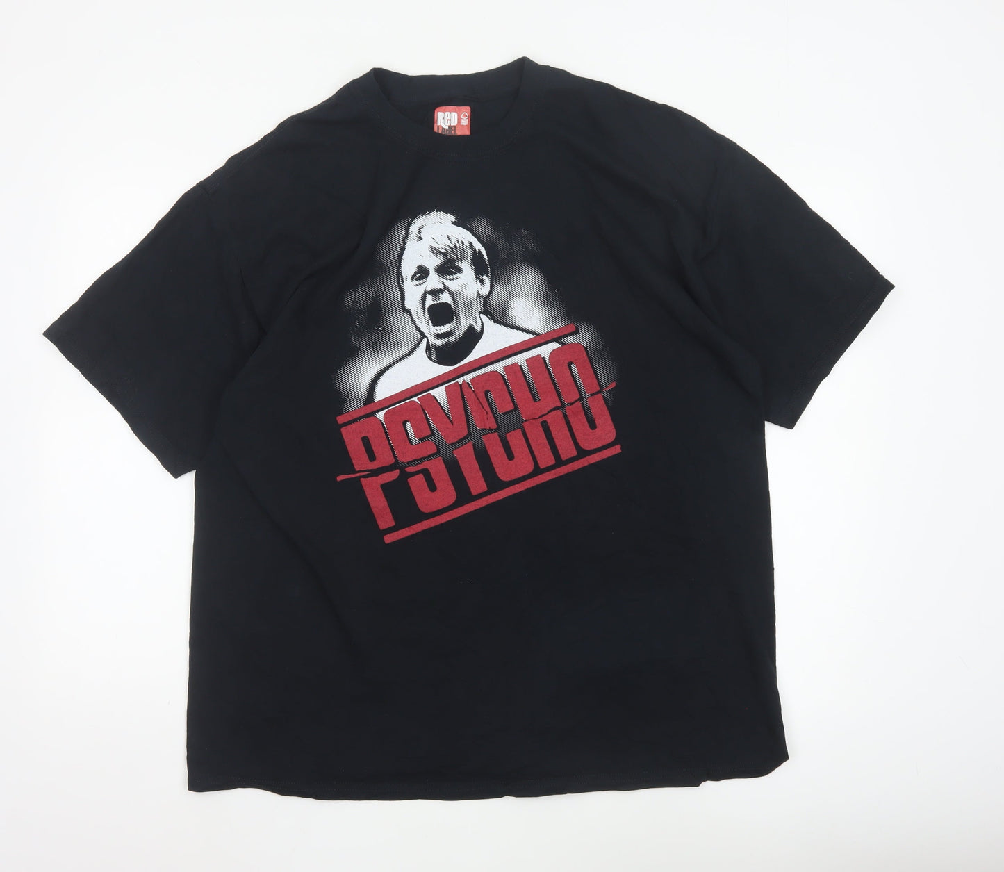 Nottingham Forest Red Label Mens Black XL Psycho Graphic T-Shirt