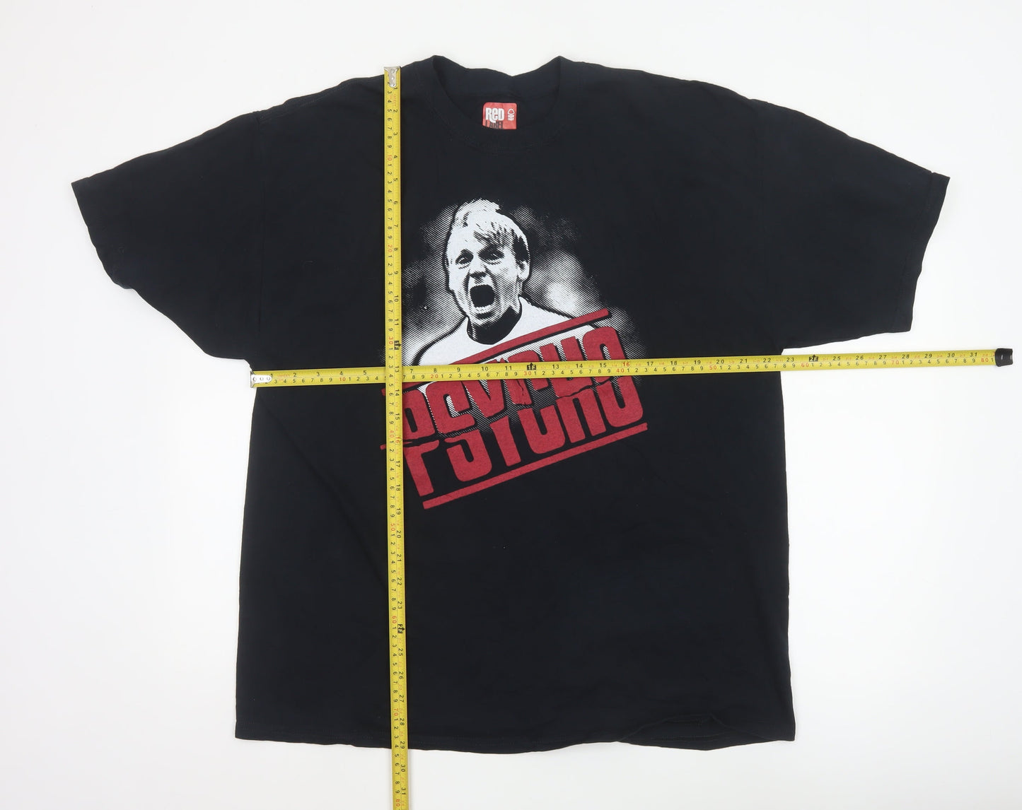 Nottingham Forest Red Label Mens Black XL Psycho Graphic T-Shirt